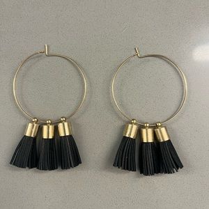 Summer steinfeld black tassel earrings